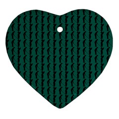 Golf Golfer Background Silhouette Heart Ornament (two Sides) by Nexatart