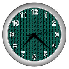 Golf Golfer Background Silhouette Wall Clocks (silver)  by Nexatart