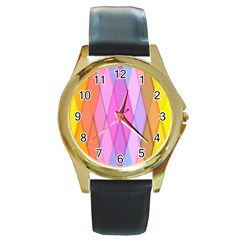 Graphics Colorful Color Wallpaper Round Gold Metal Watch by Nexatart