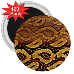 Golden Patterned Paper 3  Magnets (100 Pack)