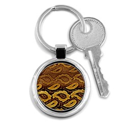 Golden Patterned Paper Key Chains (round) 