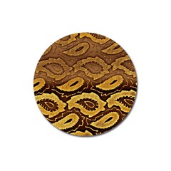 Golden Patterned Paper Magnet 3  (round) by Nexatart