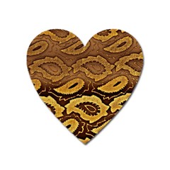 Golden Patterned Paper Heart Magnet by Nexatart