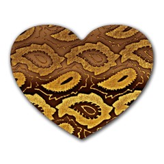 Golden Patterned Paper Heart Mousepads by Nexatart