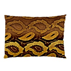 Golden Patterned Paper Pillow Case by Nexatart