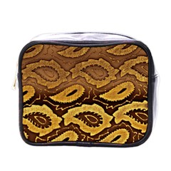 Golden Patterned Paper Mini Toiletries Bags by Nexatart