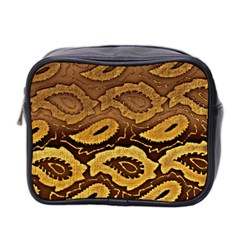 Golden Patterned Paper Mini Toiletries Bag 2-side