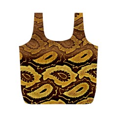 Golden Patterned Paper Full Print Recycle Bags (m)  by Nexatart