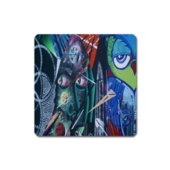 Graffiti Art Urban Design Paint Square Magnet by Nexatart