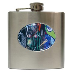 Graffiti Art Urban Design Paint Hip Flask (6 Oz) by Nexatart