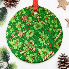 Green Holly Ornament (round) by Nexatart