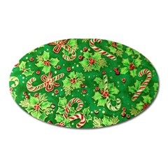 Green Holly Oval Magnet