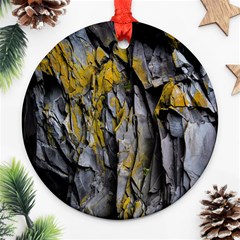 Grey Yellow Stone  Ornament (round)