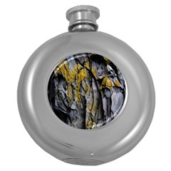 Grey Yellow Stone  Round Hip Flask (5 Oz) by Nexatart