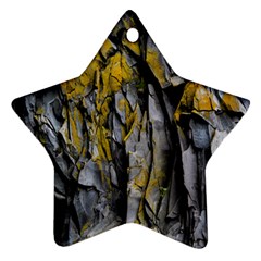 Grey Yellow Stone  Star Ornament (two Sides) by Nexatart