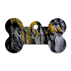 Grey Yellow Stone  Dog Tag Bone (one Side) by Nexatart