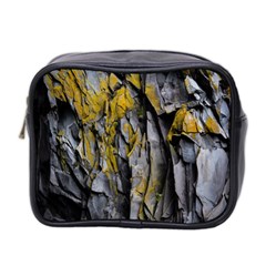 Grey Yellow Stone  Mini Toiletries Bag 2-side by Nexatart