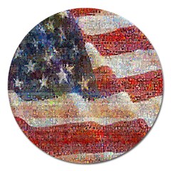 Grunge United State Of Art Flag Magnet 5  (round) by Nexatart