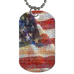 Grunge United State Of Art Flag Dog Tag (one Side) by Nexatart