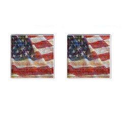 Grunge United State Of Art Flag Cufflinks (square) by Nexatart