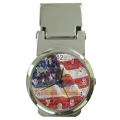 Grunge United State Of Art Flag Money Clip Watches by Nexatart