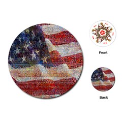 Grunge United State Of Art Flag Playing Cards (round)  by Nexatart