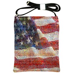 Grunge United State Of Art Flag Shoulder Sling Bags by Nexatart