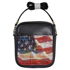 Grunge United State Of Art Flag Girls Sling Bags by Nexatart