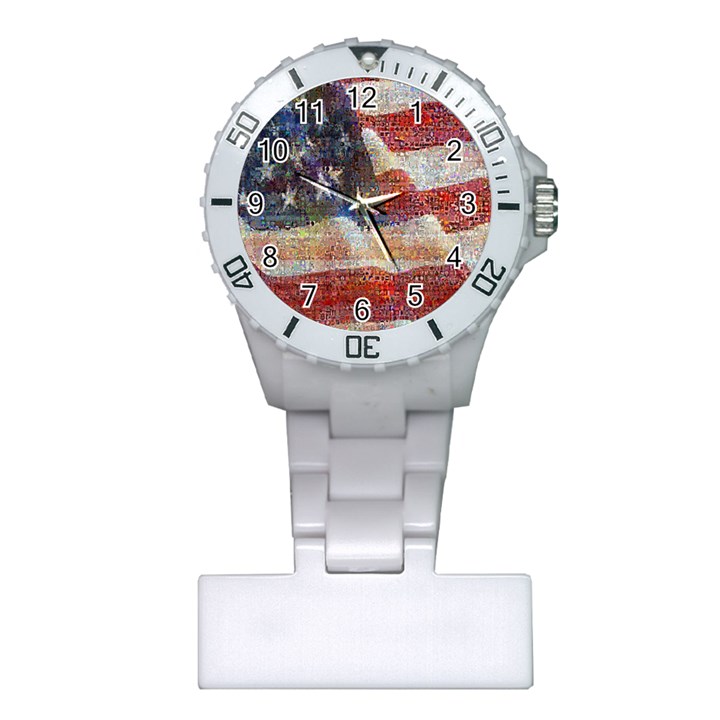 Grunge United State Of Art Flag Plastic Nurses Watch