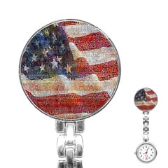 Grunge United State Of Art Flag Stainless Steel Nurses Watch by Nexatart