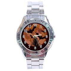 Halloween Card Scrapbook Page Stainless Steel Analogue Watch by Nexatart