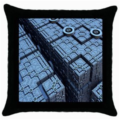 Grid Maths Geometry Design Pattern Throw Pillow Case (Black)