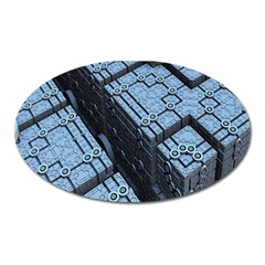 Grid Maths Geometry Design Pattern Oval Magnet