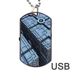 Grid Maths Geometry Design Pattern Dog Tag USB Flash (One Side)