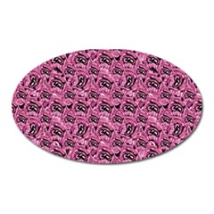 Floral Pink Collage Pattern Oval Magnet by dflcprints