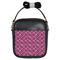 Floral Pink Collage Pattern Girls Sling Bags by dflcprints