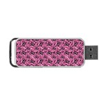 Floral Pink Collage Pattern Portable USB Flash (Two Sides) Front