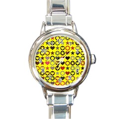 Heart Circle Star Round Italian Charm Watch by Nexatart