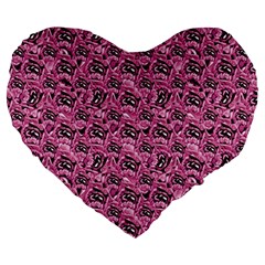 Floral Pink Collage Pattern Large 19  Premium Heart Shape Cushions by dflcprints