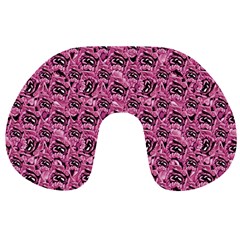 Floral Pink Collage Pattern Travel Neck Pillows by dflcprints