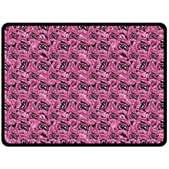 Floral Pink Collage Pattern Double Sided Fleece Blanket (large)  by dflcprints