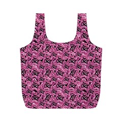 Floral Pink Collage Pattern Full Print Recycle Bags (m)  by dflcprints