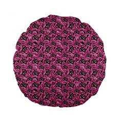 Floral Pink Collage Pattern Standard 15  Premium Flano Round Cushions by dflcprints