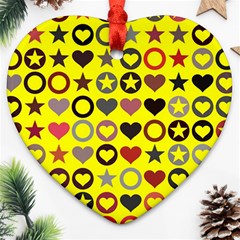 Heart Circle Star Heart Ornament (two Sides) by Nexatart