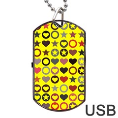 Heart Circle Star Dog Tag Usb Flash (one Side) by Nexatart