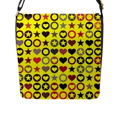 Heart Circle Star Flap Messenger Bag (l) 