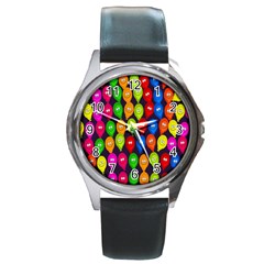 Happy Balloons Round Metal Watch by Nexatart