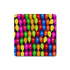 Happy Balloons Square Magnet by Nexatart