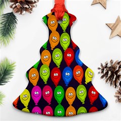 Happy Balloons Christmas Tree Ornament (two Sides) by Nexatart