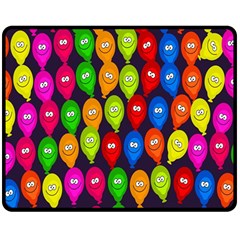 Happy Balloons Double Sided Fleece Blanket (medium)  by Nexatart